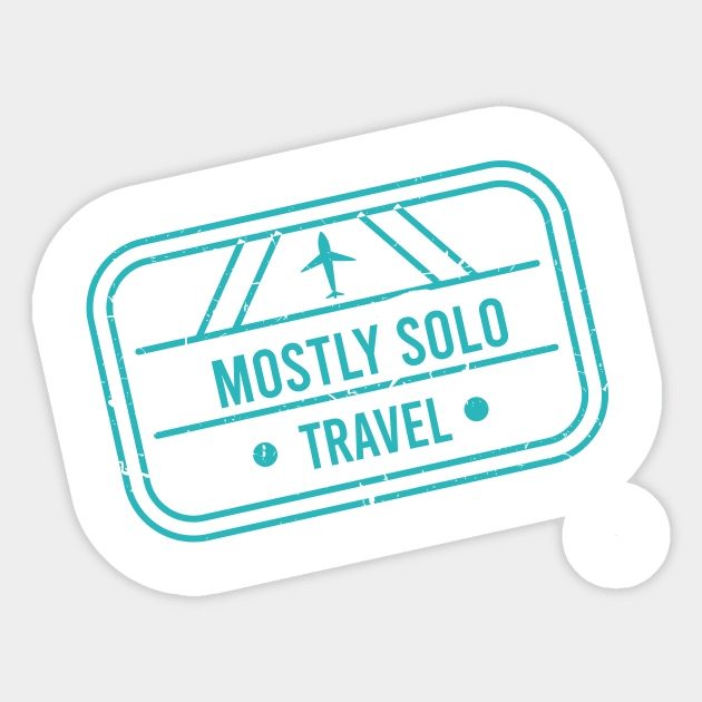 Mostly Solo Travel Distressed Passport Stamp Logo Sticker by Mostly Solo Travel